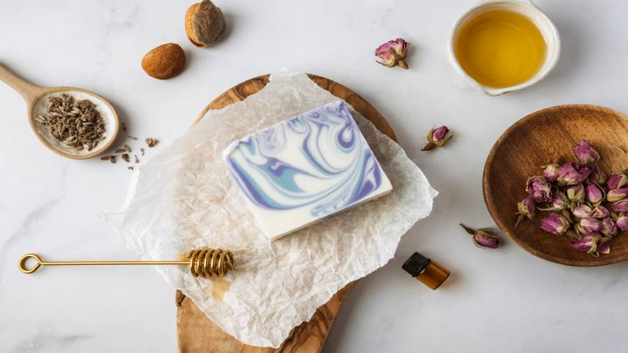 top view honey plants soap 1 1