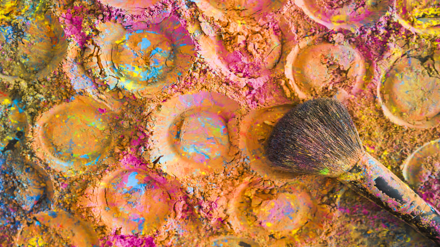 brush colourful powder